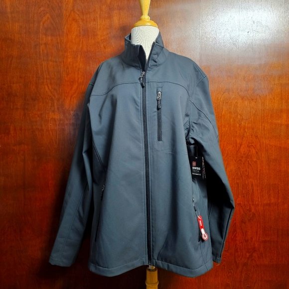 NWT Swiss Tech Men's Gray Softshell Jacket - Picture 1 of 5